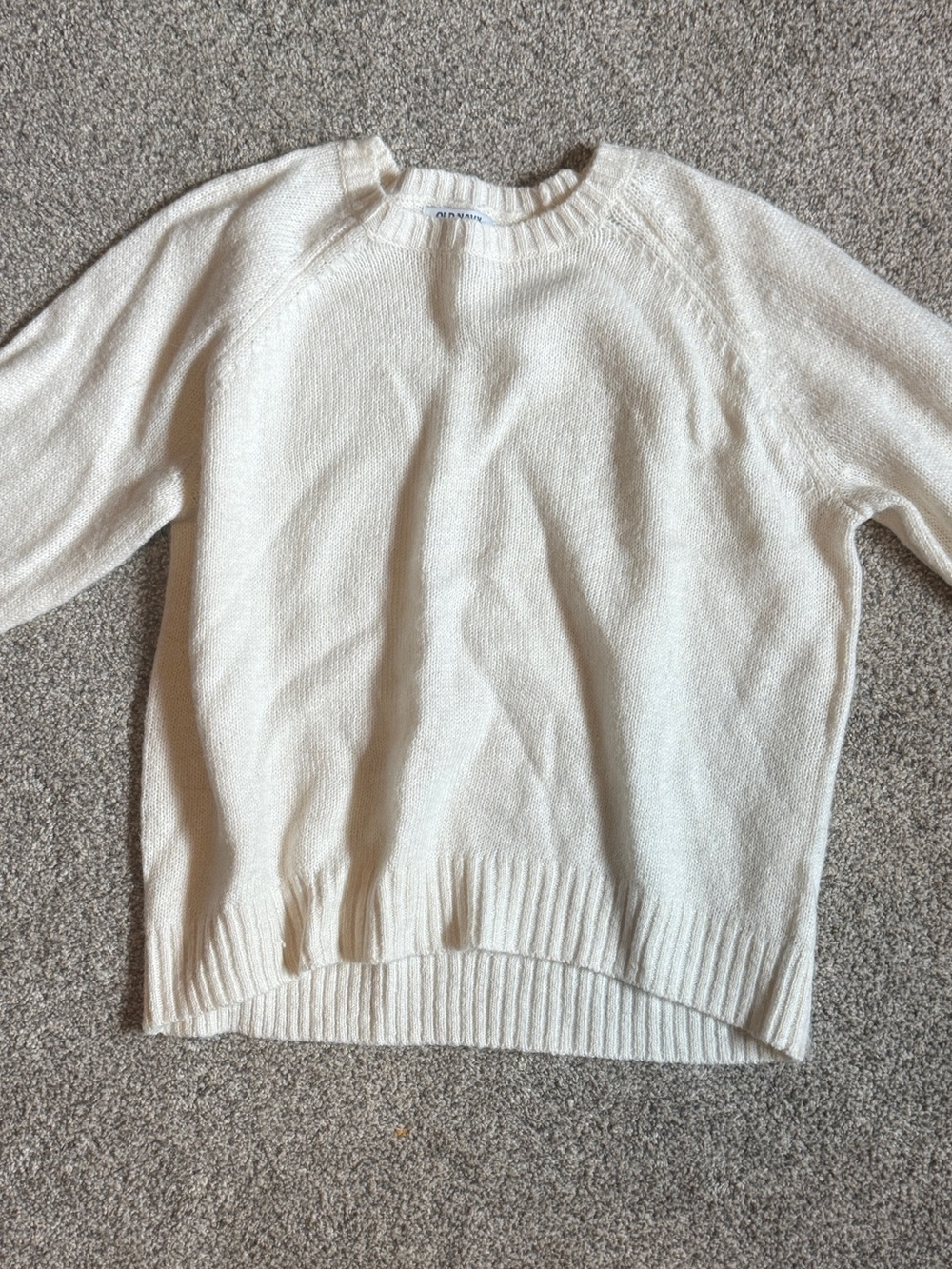 Old Navy Cream Crewneck Pullover Sweater Size Medium